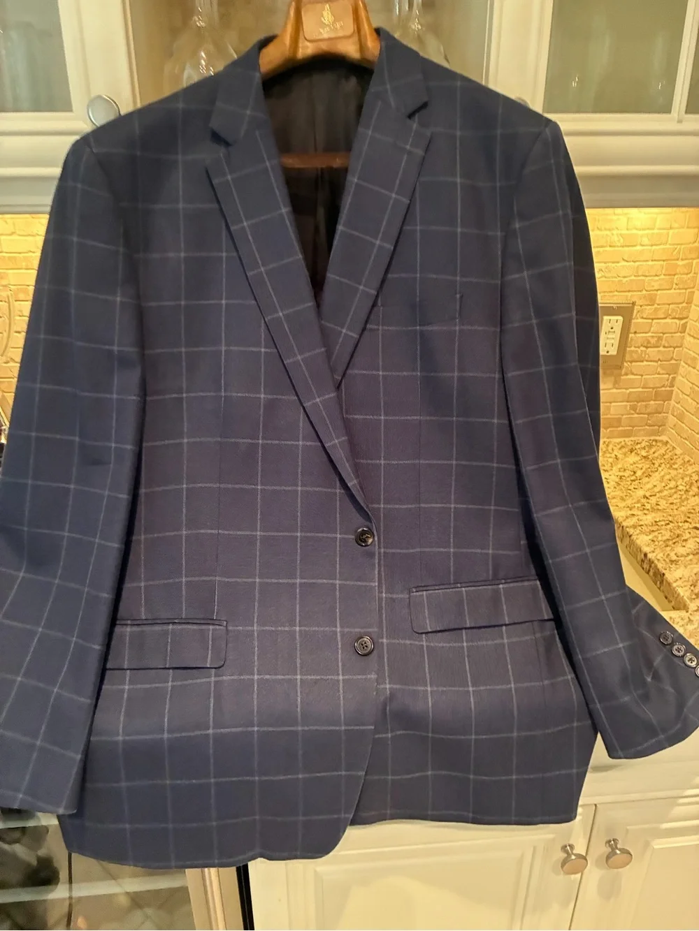 Lauren Ralph Lauren Men's Navy Windowpane Blazer